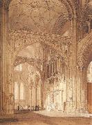 J.M.W. Turner Interior of Salisbury Cathedral,looking towards the North Transept oil on canvas